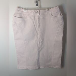 Madeline Knee Length Pink Pencil Skirt